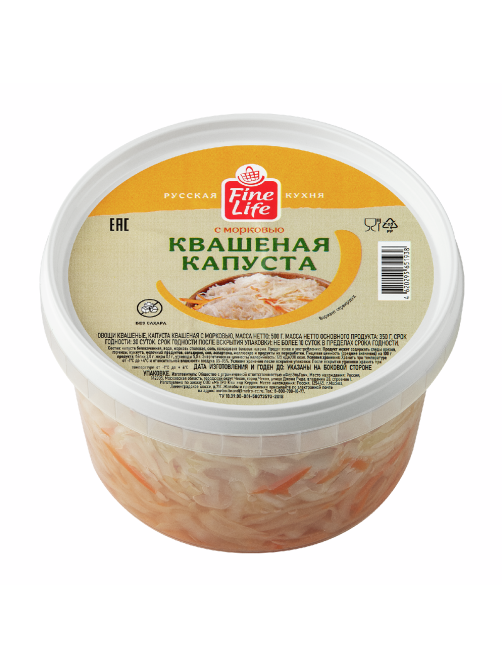 Fine Life Капуста квашеная с морковью, 500г