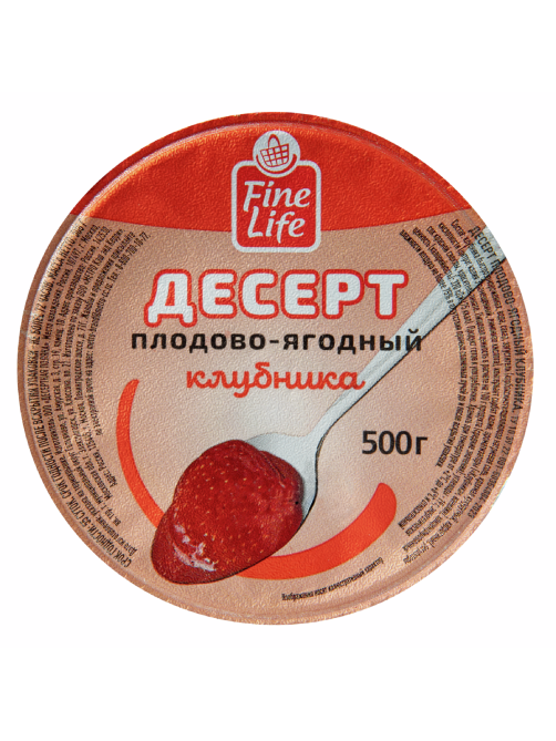 Fine Life Десерт плодово-ягодный с клубникой, 500г