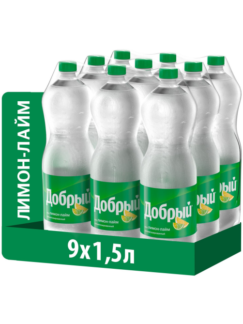 Напиток Добрый Лимон-лайм газированный, 1.5л
