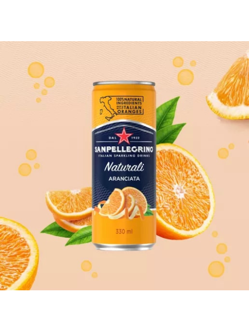 Напиток газированный Sanpellegrino Aranciata апельсин, 330мл