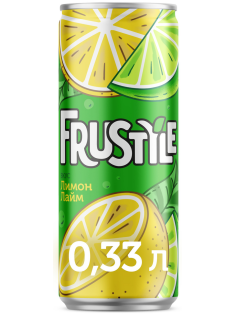 Напиток Frustyle газированный лимон-лайм, 330мл