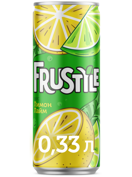 Напиток Frustyle газированный лимон-лайм, 330мл