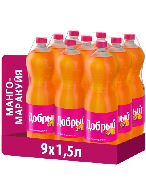 Напиток Добрый Манго-маракуйя газированный, 1.5л