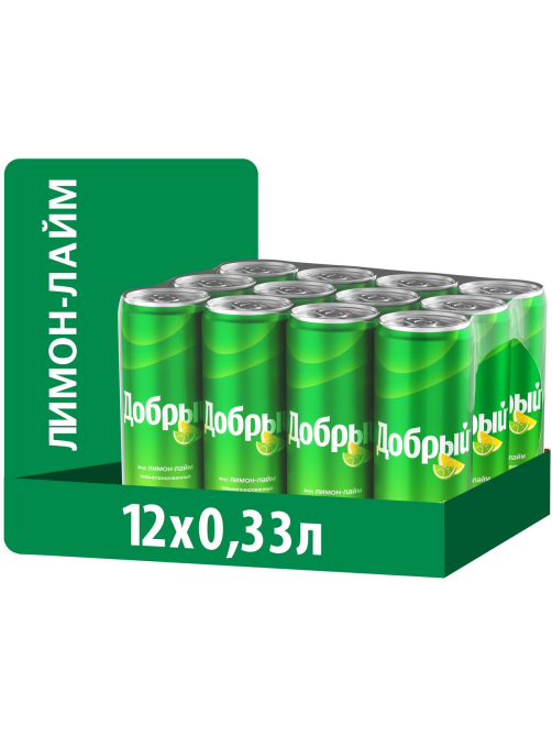 Напиток Добрый Лимон-лайм газированный, 330мл