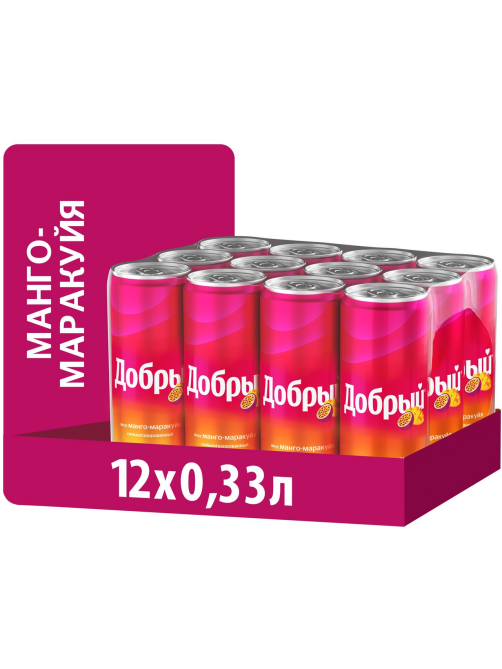 Напиток Добрый Манго-маракуйя газированный, 330мл