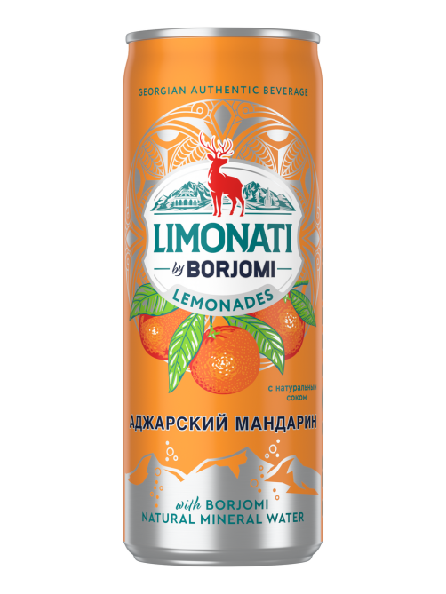 Лимонад Limonati by Borjomi Аджарский мандарин газированный, 330мл