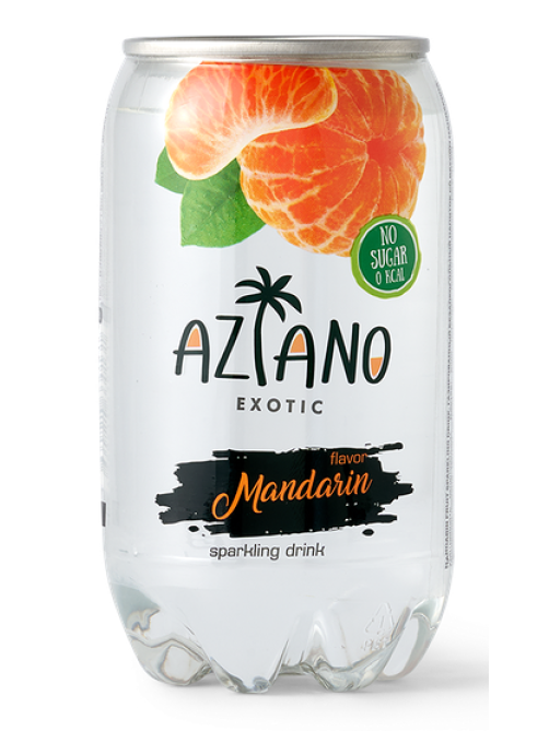 Напиток Aziano со вкусом мандарина газированный, 350мл х 12 шт