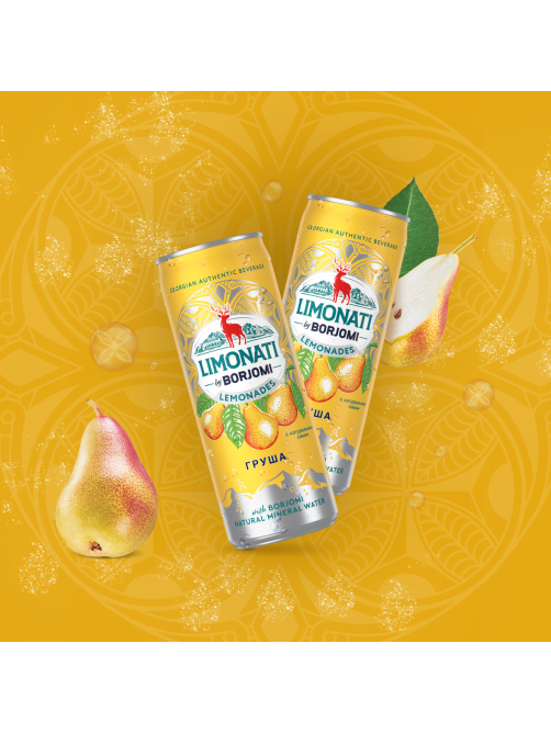 Лимонад Limonati by Borjomi Груша газированный, 330мл