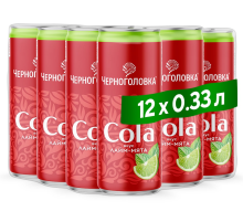 Напиток Черноголовка Кола лайм и мята газированный, 330мл x 12 шт