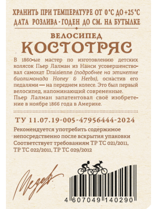 Напиток Ride ферментированный с имбирем газированный, 500мл