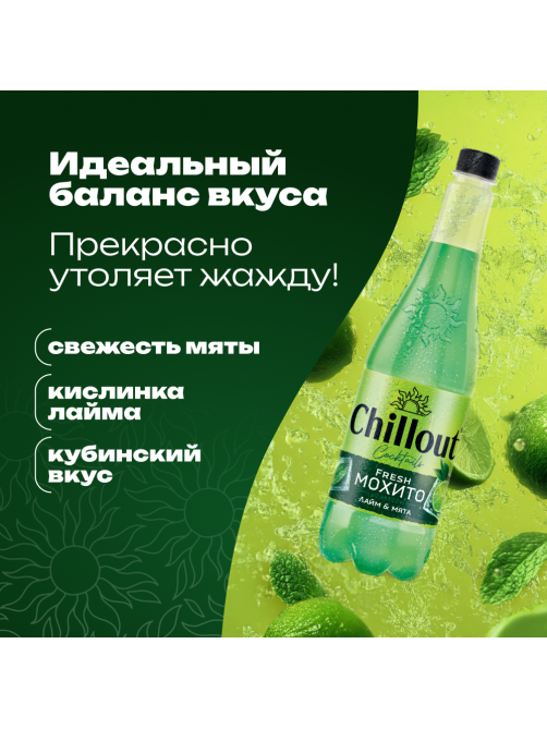 Напиток Chillout Fresh Мохито Лайм и Мята, 900мл