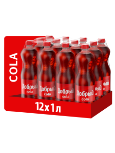 Напиток Добрый Кола газированный, 1л x 12 шт