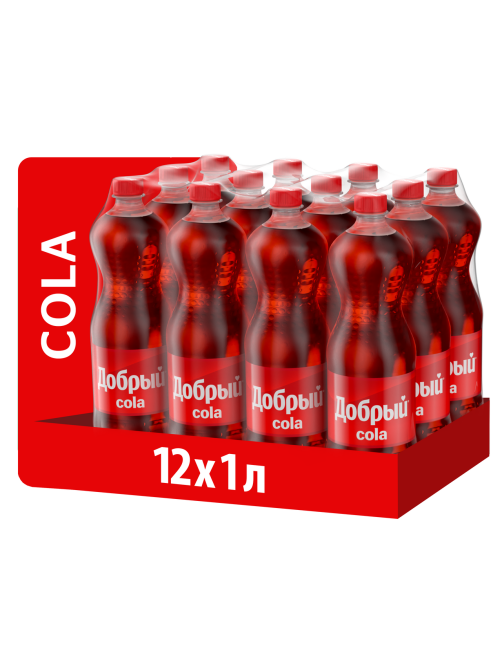 Напиток Добрый Кола газированный, 1л x 12 шт
