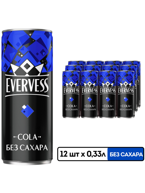 Напиток Evervess Cola без сахара газированный, 330мл x 12 шт