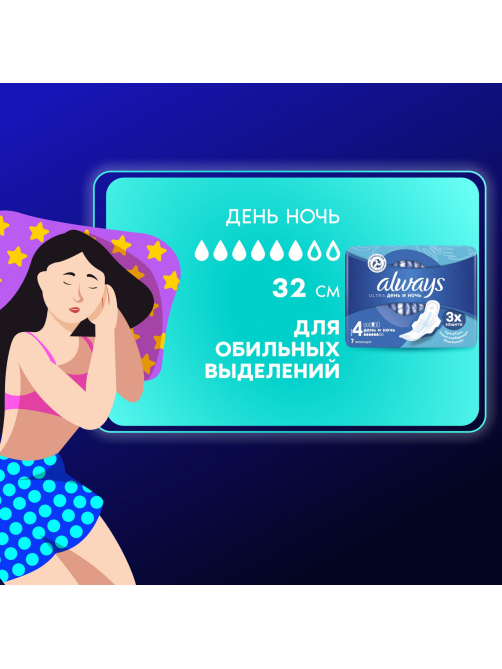 Прокладки гигиенические Always Ultra Night, 7шт