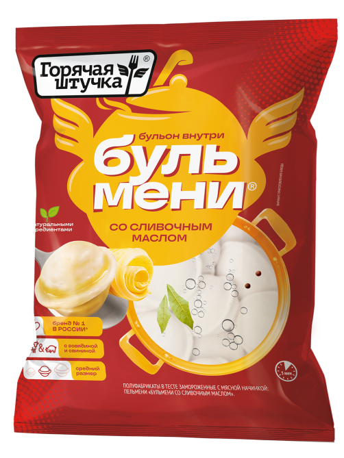 Пельмени Горячая штучка Бульмени со сливочным маслом замороженные, 400г