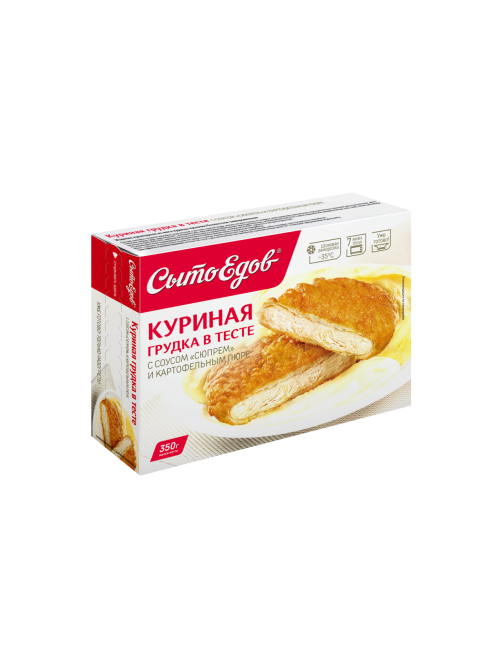 Грудка куриная Сытоедов в тесте с соусом Сюпрем и картофельным пюре замороженная, 350г
