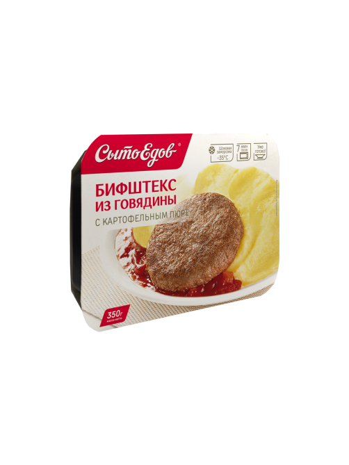 Бифштекс Сытоедов из говядины с картофельным пюре замороженный, 350г