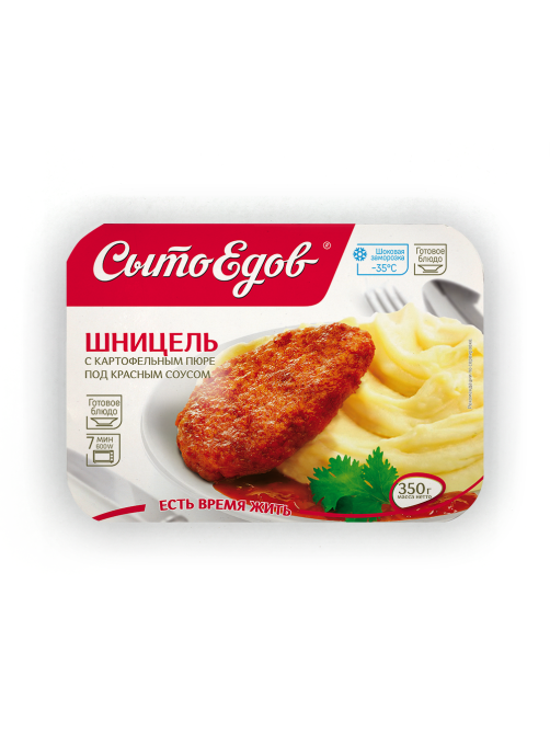 Шницель Сытоедов с картофельным пюре замороженный, 350г