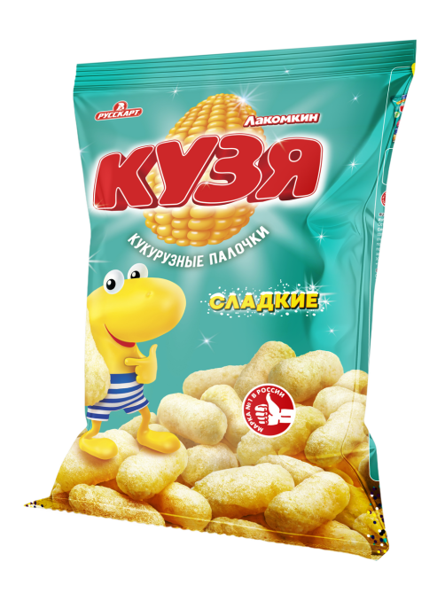 Кукурузные палочки Кузя Лакомкин с сахарной пудрой, 140г