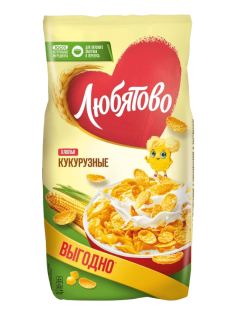 Готовый завтрак Любятово Хлопья кукурузные, 600г