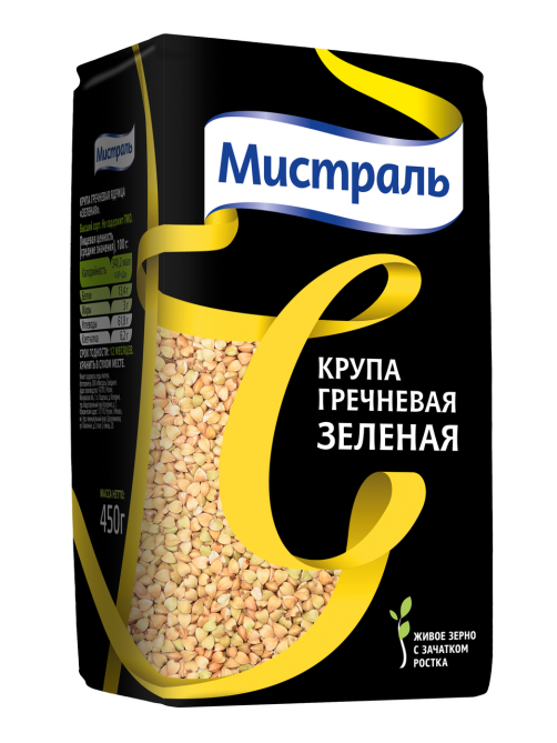 Крупа гречневая Мистраль зеленая, 450г