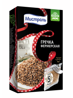 Крупа гречневая Мистраль Фермерская в пакете для варки (80г x 5шт), 400г