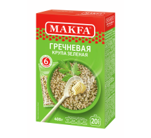 Крупа гречневая Makfa ядрица зеленая в пакете для варки 6шт, 400г