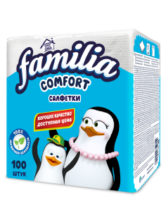 Салфетки бумажные Familia Радуга 1 слой, 100шт