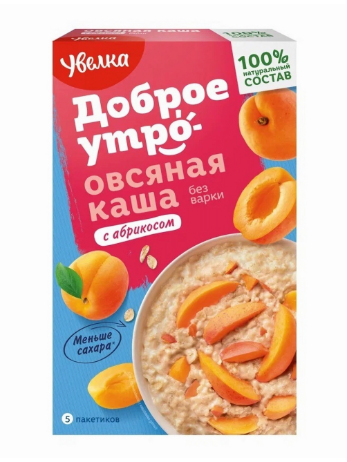 Каша овсяная Увелка с абрикосом (40г x 5шт), 200г
