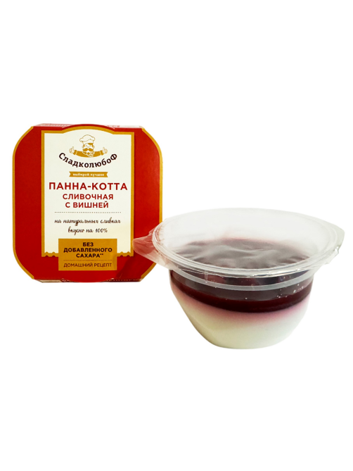 Панна-котта Сладколюбоф сливочная с вишней, 110г
