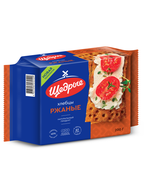 Хлебцы Щедрые ржаные хрустящие, 200г