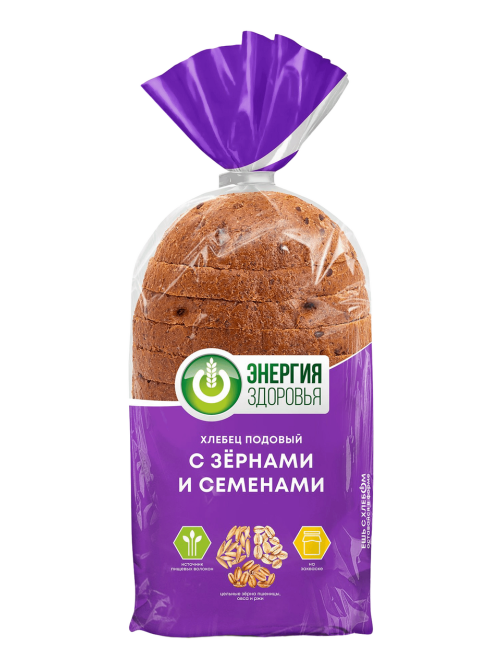 Хлеб Хлебный дом Энергия Здоровья Хлебец подовый пшеничный с зернами и семенами, 300г