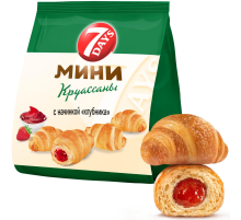 Мини круассаны 7 Days с начинкой клубника, 265г