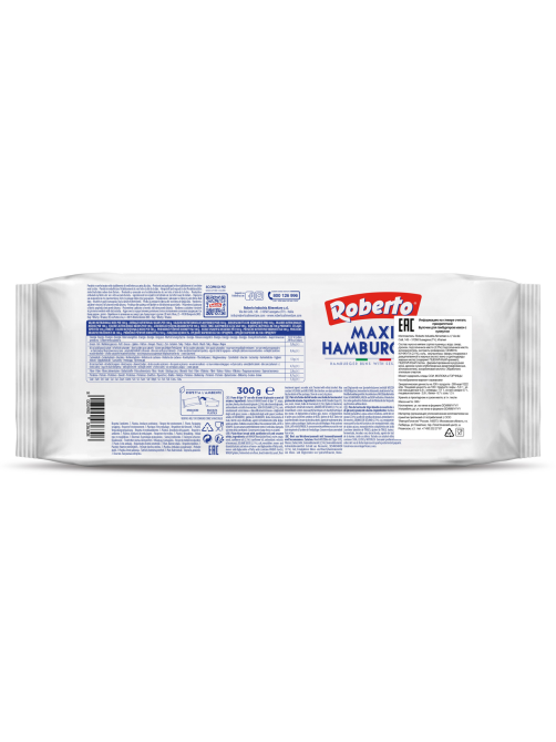 Булочка для гамбургера Roberto макси с кунжутом (75г x 4шт), 300г