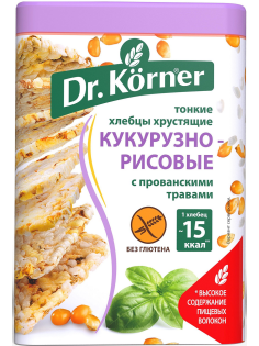 Хлебцы Dr. Korner кукурузно-рисовые с прованскими травами без глютена, 100г