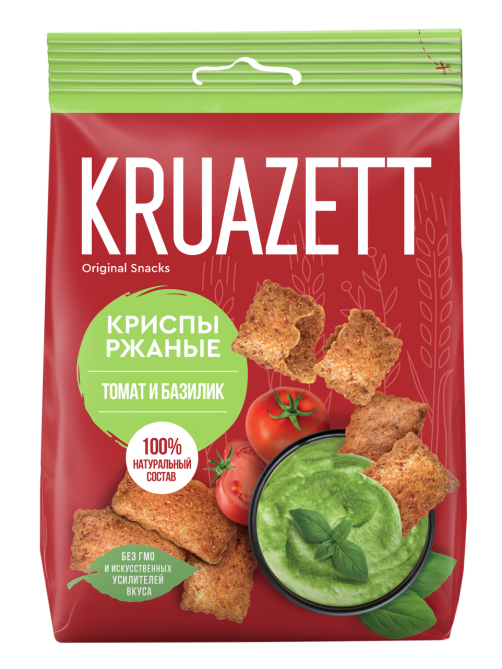 Сухарики Круазетт Криспы ржаные с томатом и базиликом, 70г