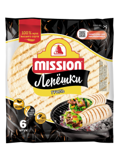 Лепешка Mission Тортилья гриль 6 шт по 20 см, 250г