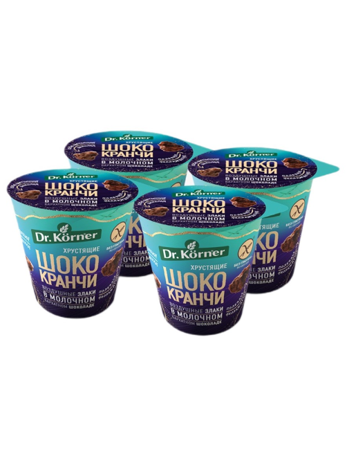 Продукт хрустящий зерновой Шококранчи Dr. Korner кукурузно-рисовые в молочном шоколаде, 40г