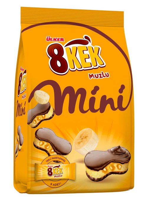 Мини-кексы Ulker 8 кексов банан (18г x 9шт), 162г