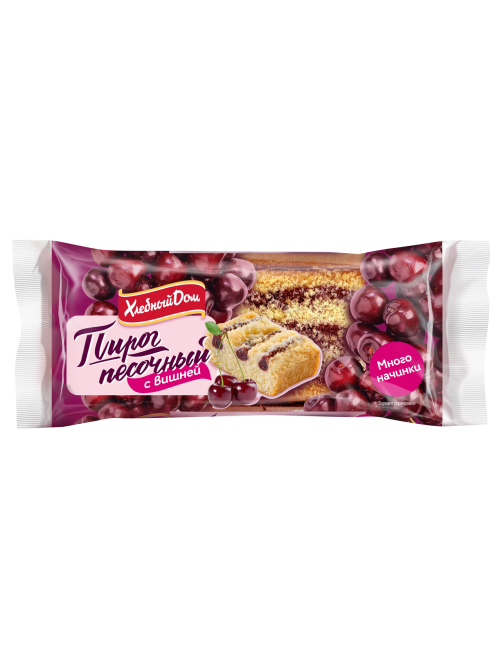 Пирог Хлебный дом песочный с вишней, 300г