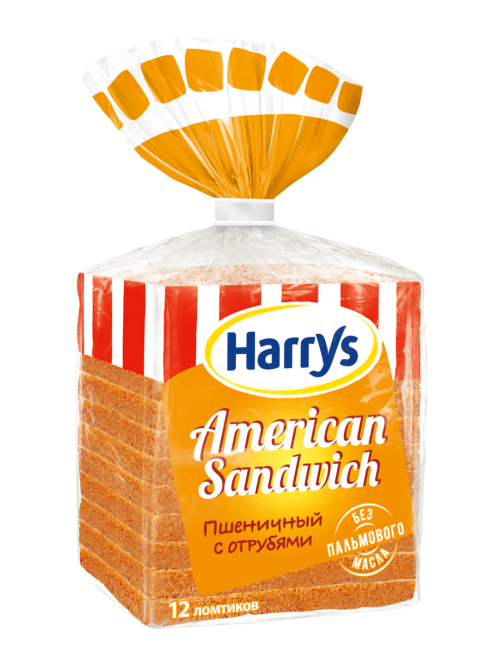 Хлеб тостовый Harry's (Harrys) American Sandwich с отрубями в нарезке 515г