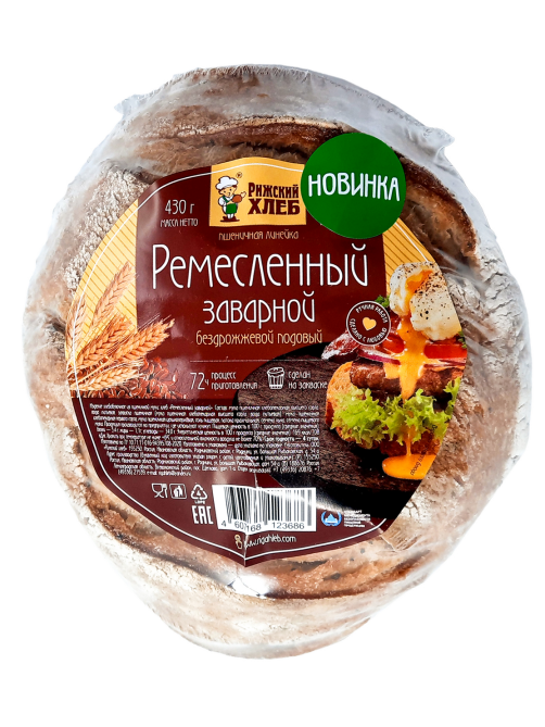 Хлеб Рижский хлеб Ремесленный заварной бездрожжевой, 430г