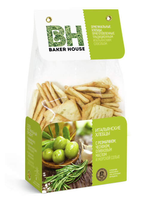Хлебцы Baker House с розмарином и чесноком, 250г