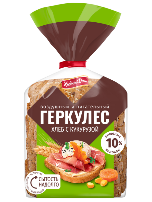 Хлеб геркулес Хлебный дом с кукурузой, 255г