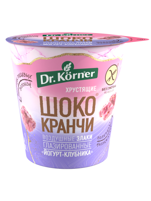 Продукт хрустящий зерновой Шококранчи Dr. Korner злаковые Клубничные с йогуртом, 40г