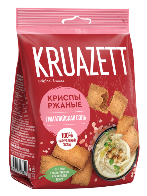 Сухарики Круазетт Криспы ржаные с гималайской солью, 70г