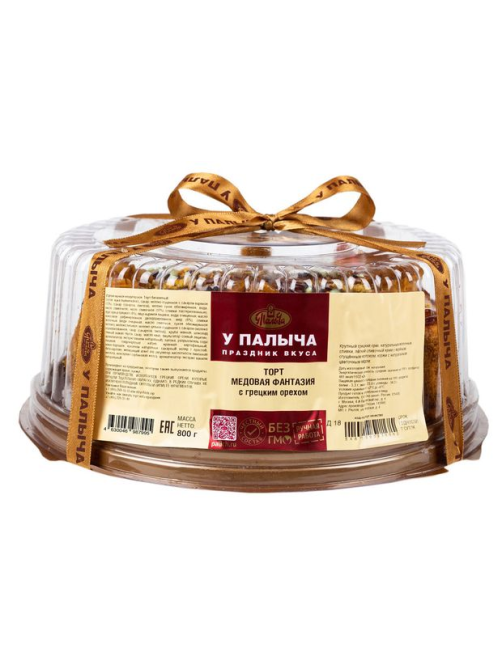 Торт У Палыча медовая фантазия с грецким орехом, 800г