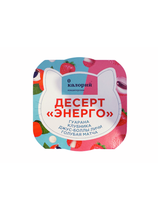 Десерт 0 Калорий Энерго с гуараной клубникой и джус-боллами личи, 105г