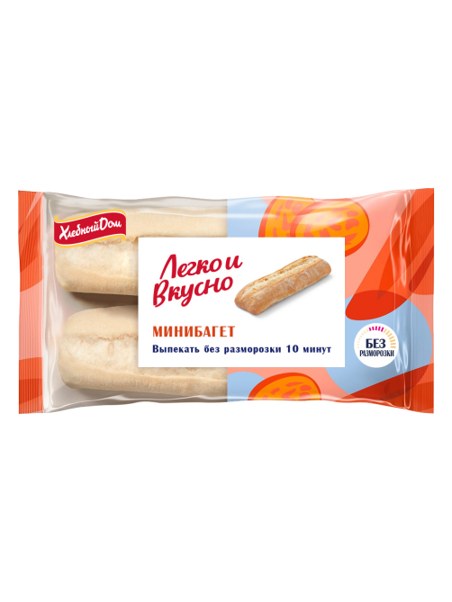 Багет мини Хлебный дом Барра быстрозамороженный (110г x 2шт), 220г
